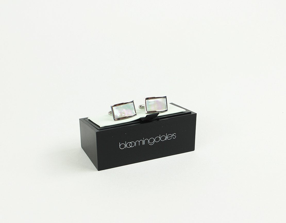 Cufflinks Rectangle Mother Of Pearl Silver