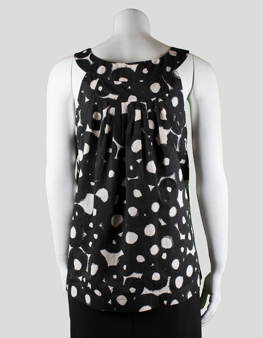 Theory Top Black White Abstract Print Sleeveless Small