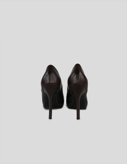 ALL SAINTS Brown Leather Platform Pumps With Stud Detail - 37 IT | 7 US