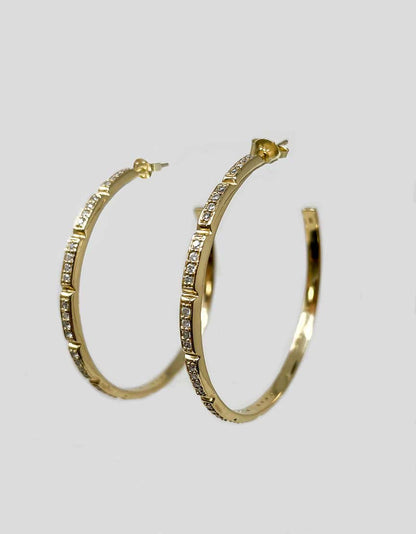 Melinda Maria Hoop Earrings With Diamondettes