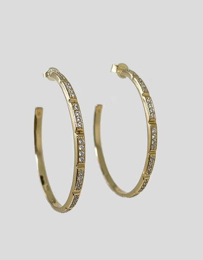 Melinda Maria Hoop Earrings With Diamondettes