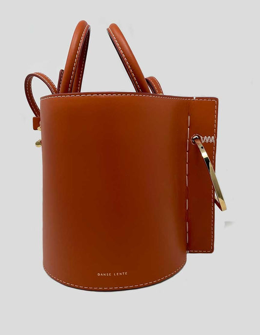Kristen Bell's Danse Lente Bobbi Bucket Bag In Tan Leather