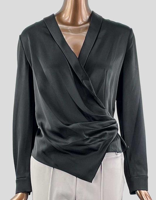 Alice + Olivia Black Long Sleeve Evening Blouse - 8 US