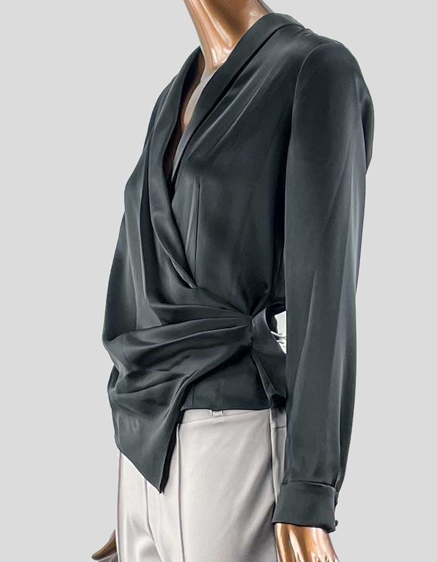Alice + Olivia Black Long Sleeve Evening Blouse - 8 US