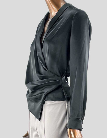 Alice + Olivia Black Long Sleeve Evening Blouse - 8 US