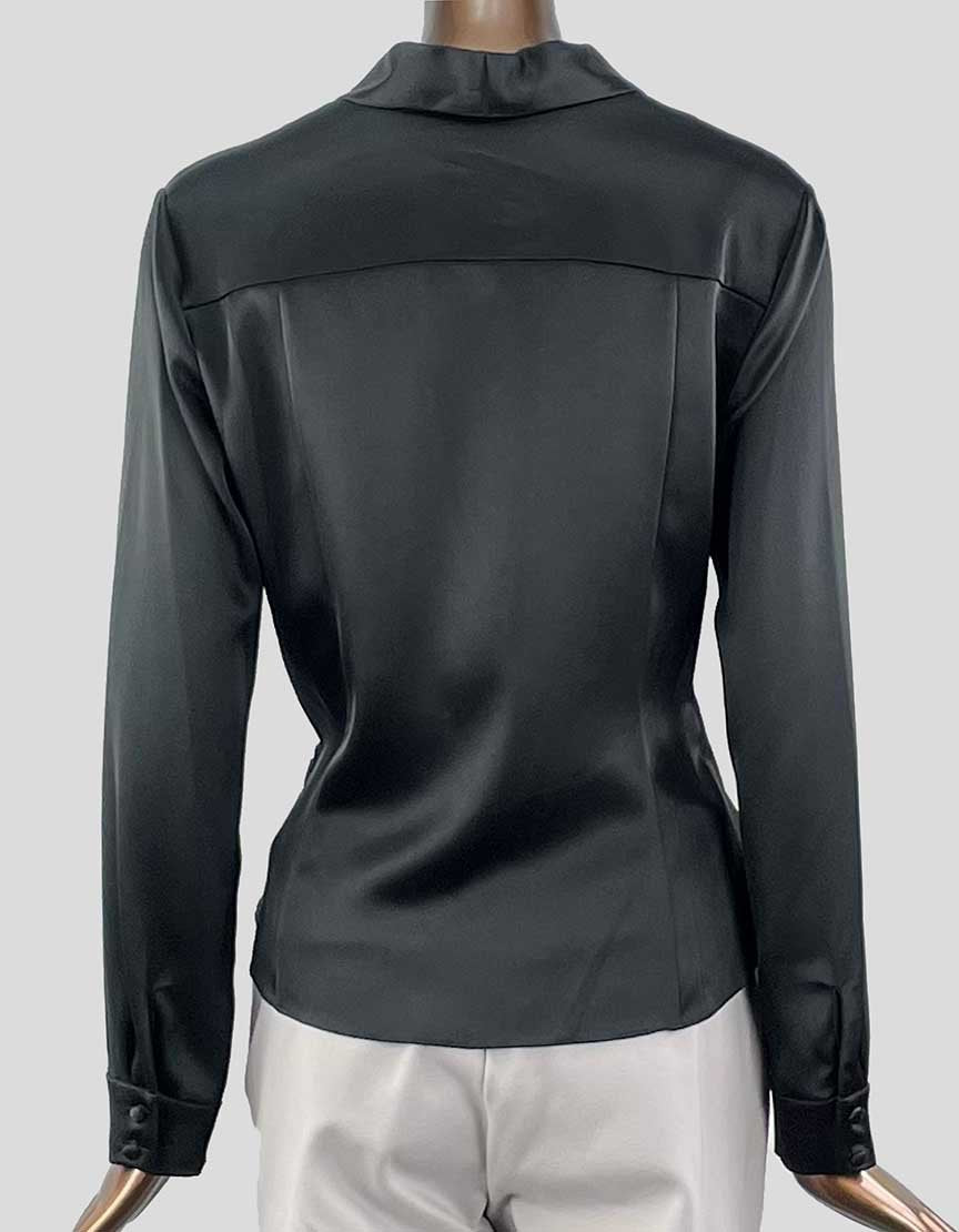 Alice + Olivia Black Long Sleeve Evening Blouse - 8 US