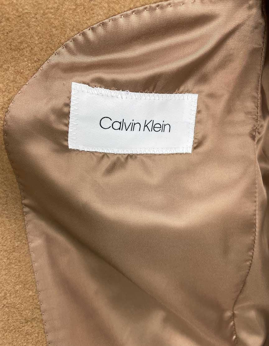 Calvin Klein Men's Wool Blend Tan Overcoat Size 44 R US