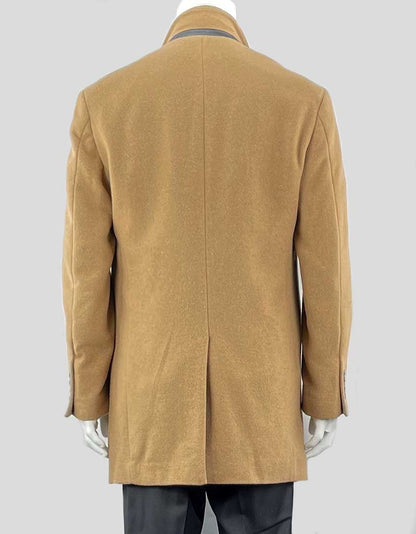 Calvin Klein Men's Wool Blend Tan Overcoat Size 44 R US