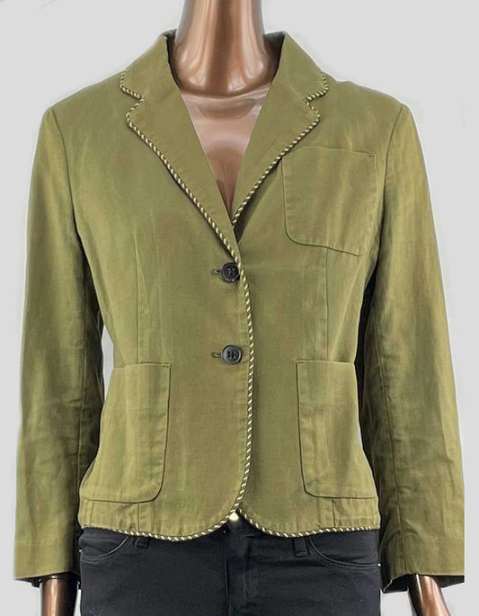 Cartonnier Green Cotton Blazer 6 US