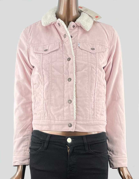 Levi's Women Original Trucker Jacket In Pink Corduroy X-Small