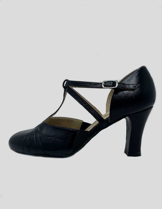 Laduca Rachelle Black Leather Character Heels - 7.5 US