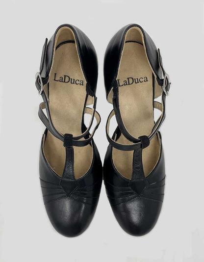 Laduca Rachelle Black Leather Character Heels - 7.5 US