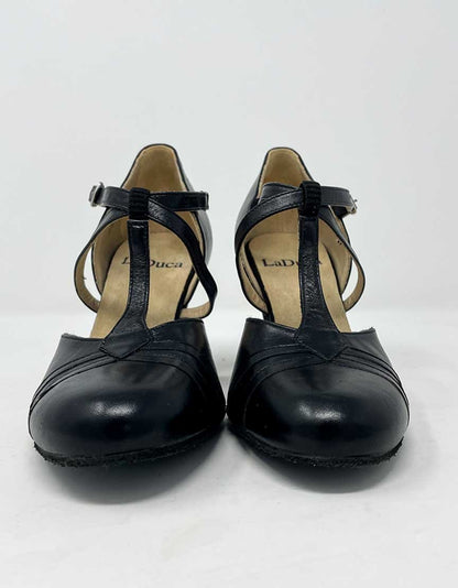 Laduca Rachelle Black Leather Character Heels 7.5 US