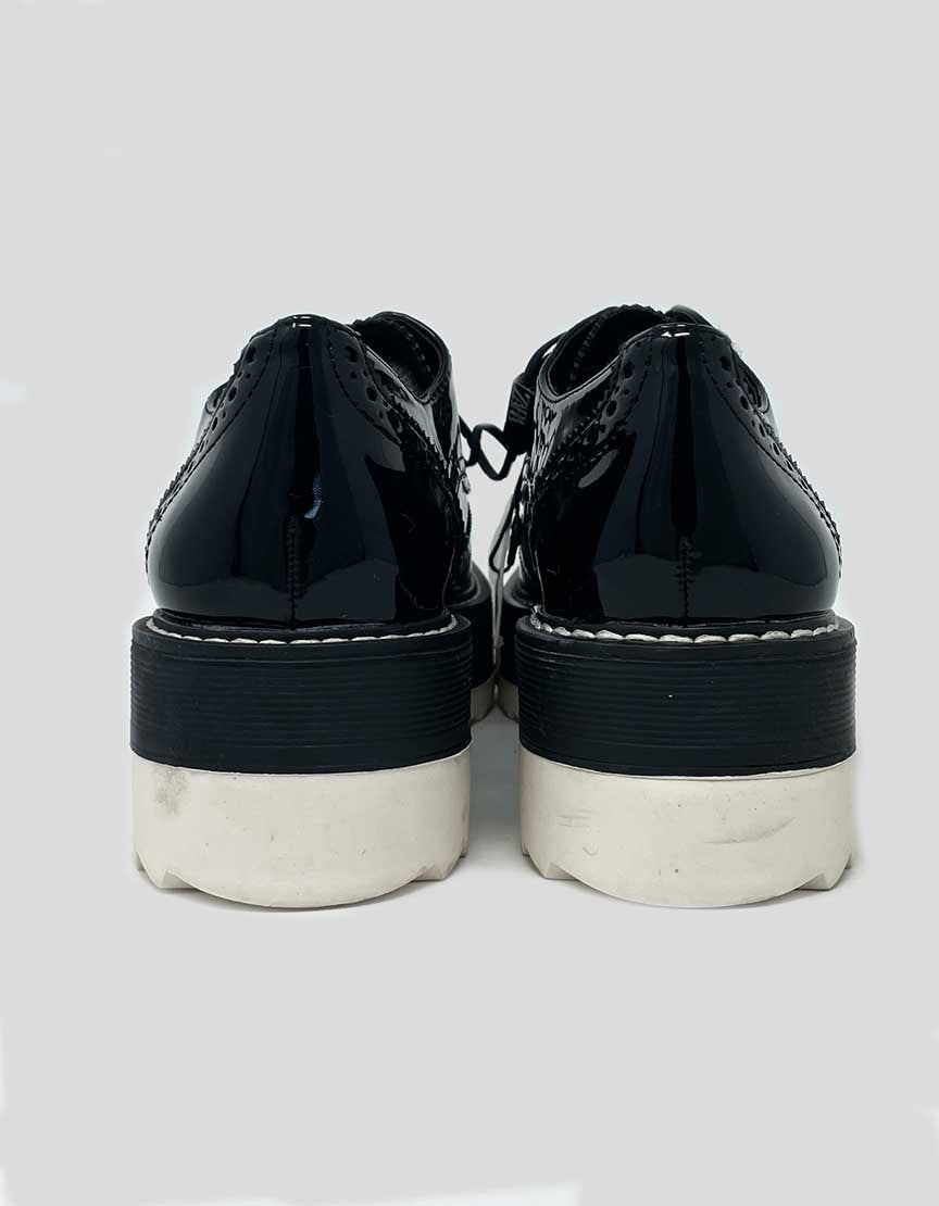 Zara Women Platform Patent Leather Oxford Shoes 36 It 6 US