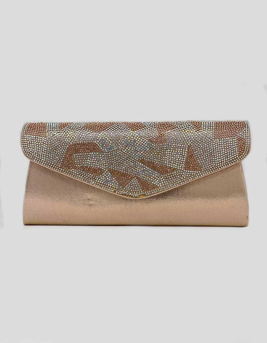 Champagne Evening Clutch With Embellishments