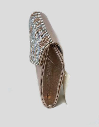 Champagne Evening Clutch With Embellishments