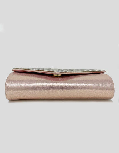 Pink Champagne Evening Clutch Bag With Embellishments