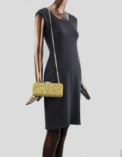 Saks Fifth Avenue Gold Jewel Box Clutch Evening