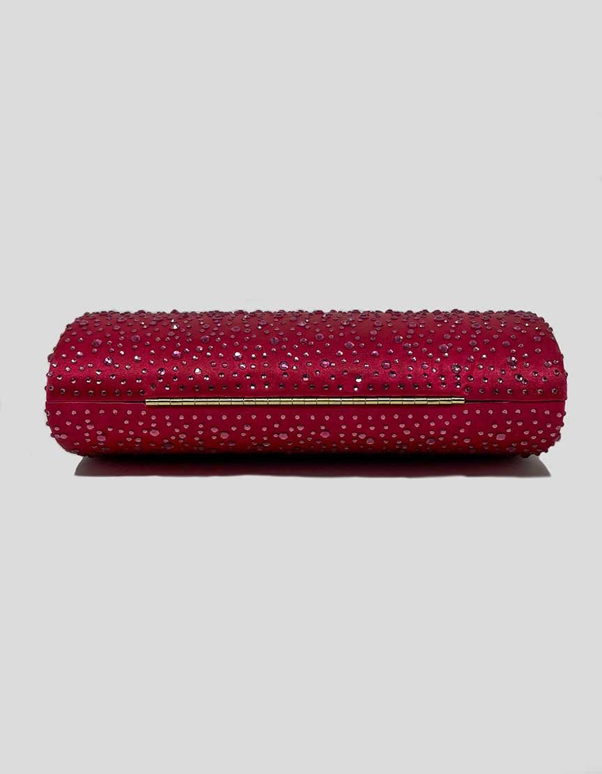 Pink Jewel Box Evening Clutch With Crystals