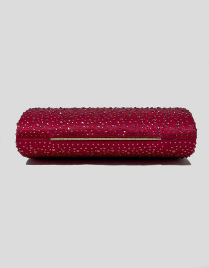 Pink Jewel Box Evening Clutch With Crystals