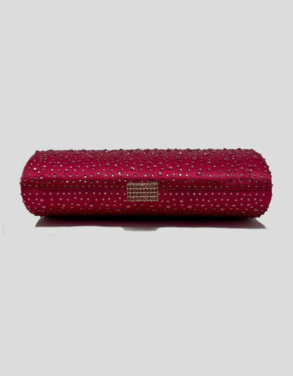 Pink Jewel Box Evening Clutch With Crystals