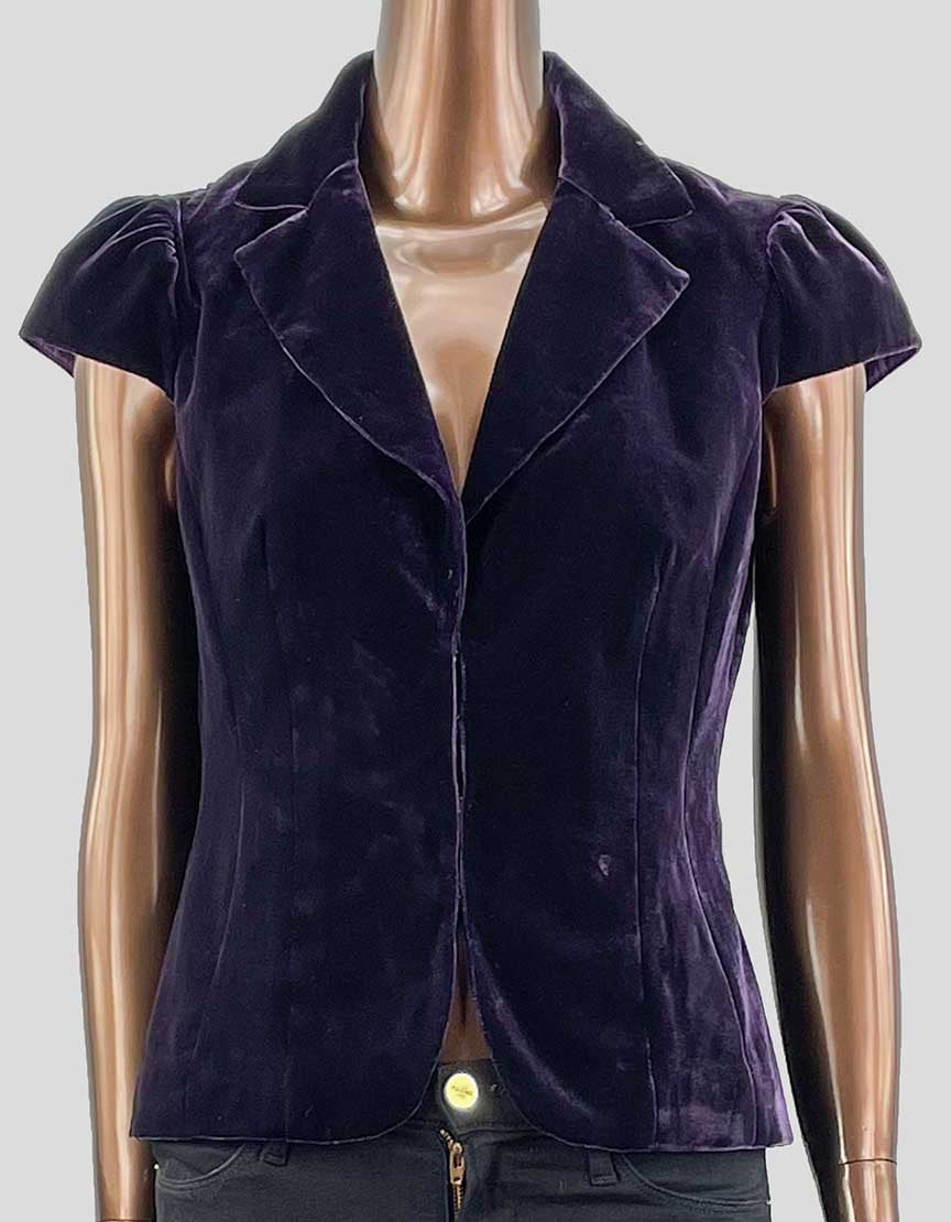 TRINA TURK Purple Velvet Evening Top - 4 US
