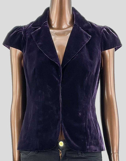 TRINA TURK Purple Velvet Evening Top - 4 US