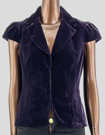 Trina Turk Purple Evening Velvet Top 4 US