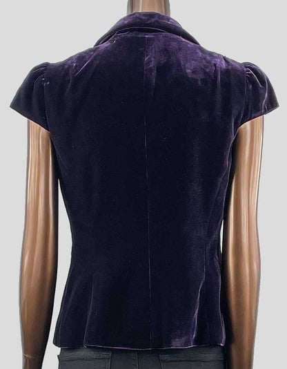 Trina Turk Purple Evening Velvet Top 4 US