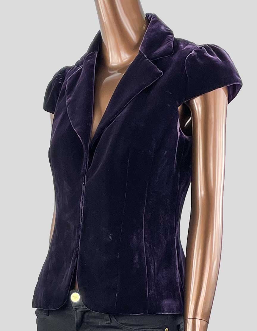 TRINA TURK Purple Velvet Evening Top - 4 US