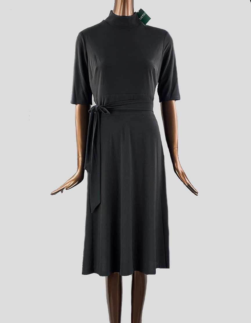 Lauren Ralph Lauren Black Mock Neck Turtleneck Dress 8 US