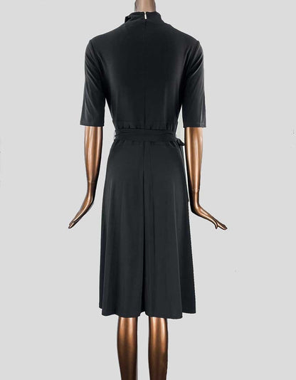 Lauren Ralph Lauren Black Mock Neck Turtleneck Dress 8 US