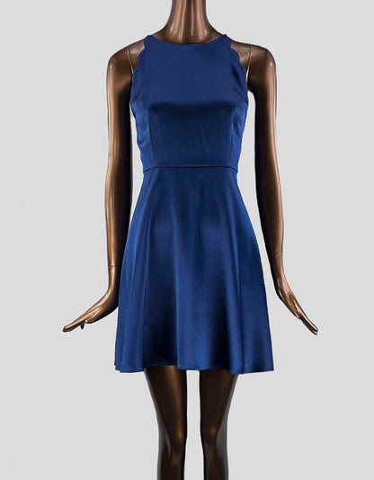 In Satin Sleeveless Cocktail Dress Blue 6 US