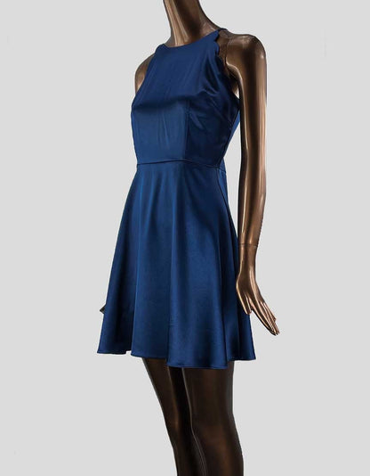 In Satin Sleeveless Cocktail Dress Blue 6 US