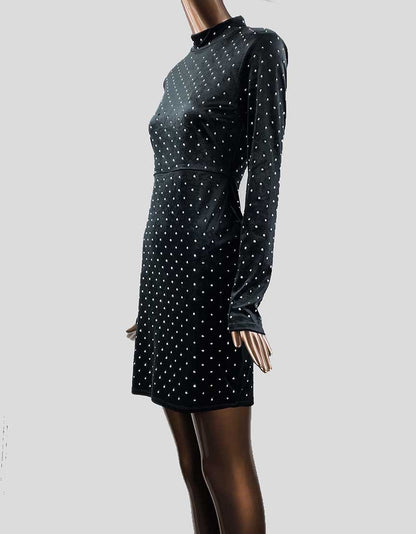 H & M Black Velvet Cocktail Dress With Sequins - Medium LuxAnthropy H & M Black Velvet Cocktail Dress With Sequins - Medium LuxAnthropy
