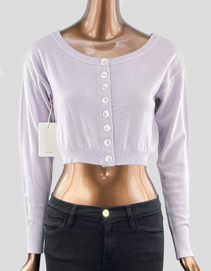 Wilfred Lilac Shrunken Longsleeve Cropped Cardigan Size X-Small