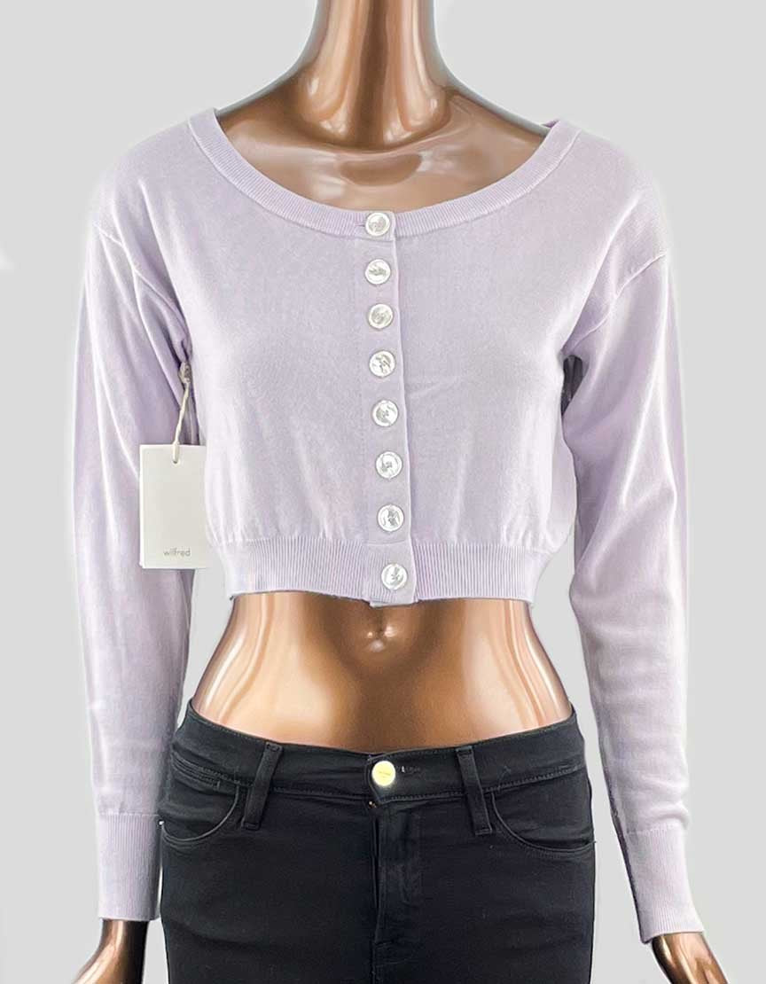 WILFRED Lilac Shrunken Longsleeve Cropped Cardigan
