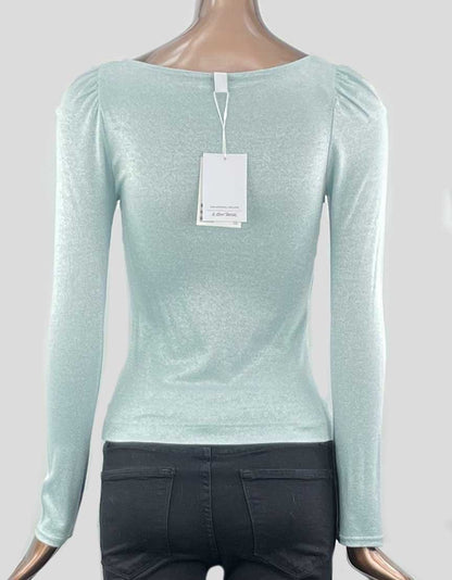 And Other Stories Blue Square Neck Top Long Sleeve
