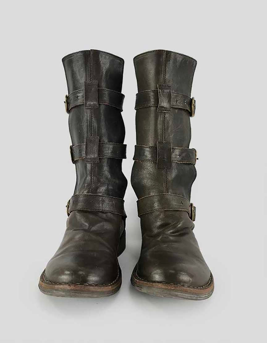 Fiorentini Baker Brown Leather Mid Calf Boots - 36 IT