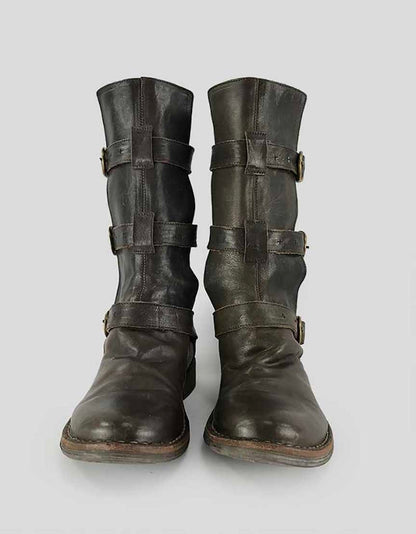 Fiorentini Baker Brown Leather Mid Calf Boots - 36 IT