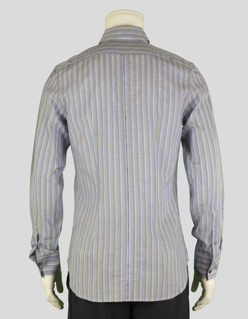 Paul Smith Slim Fit Blue With White And Black Stripe Button Down - Medium