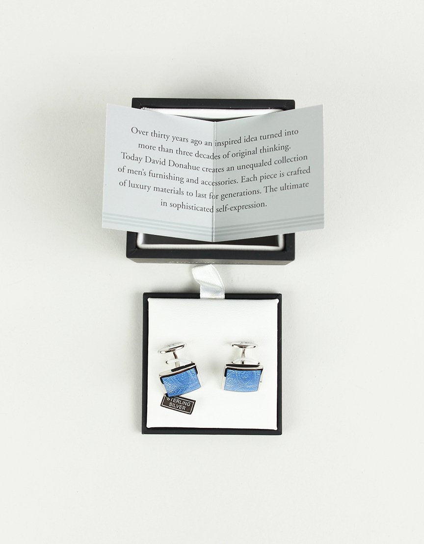 David Donahue Cufflinks Silver Blue