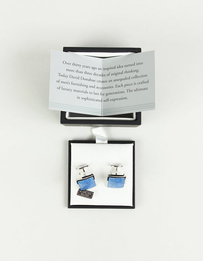 David Donahue Cufflinks Silver Blue