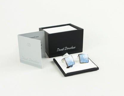 David Donahue Cufflinks Silver Blue