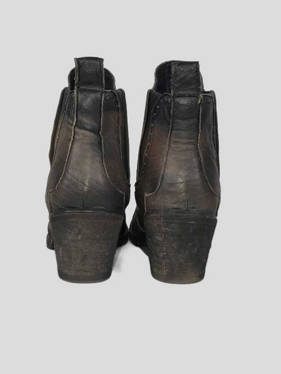 All Saints Distressed Mock Brogue Western Bootie 37 IT 7 US