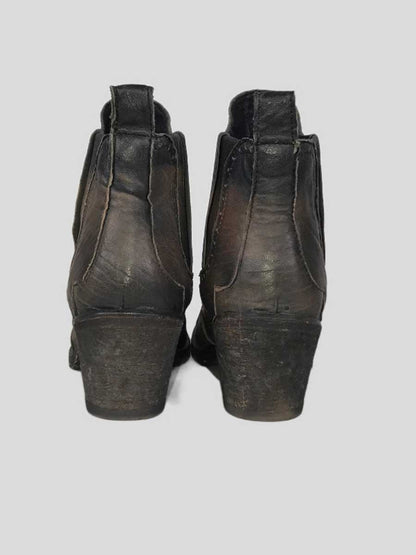 All Saints Distressed Mock Brogue Western Bootie 37 IT 7 US