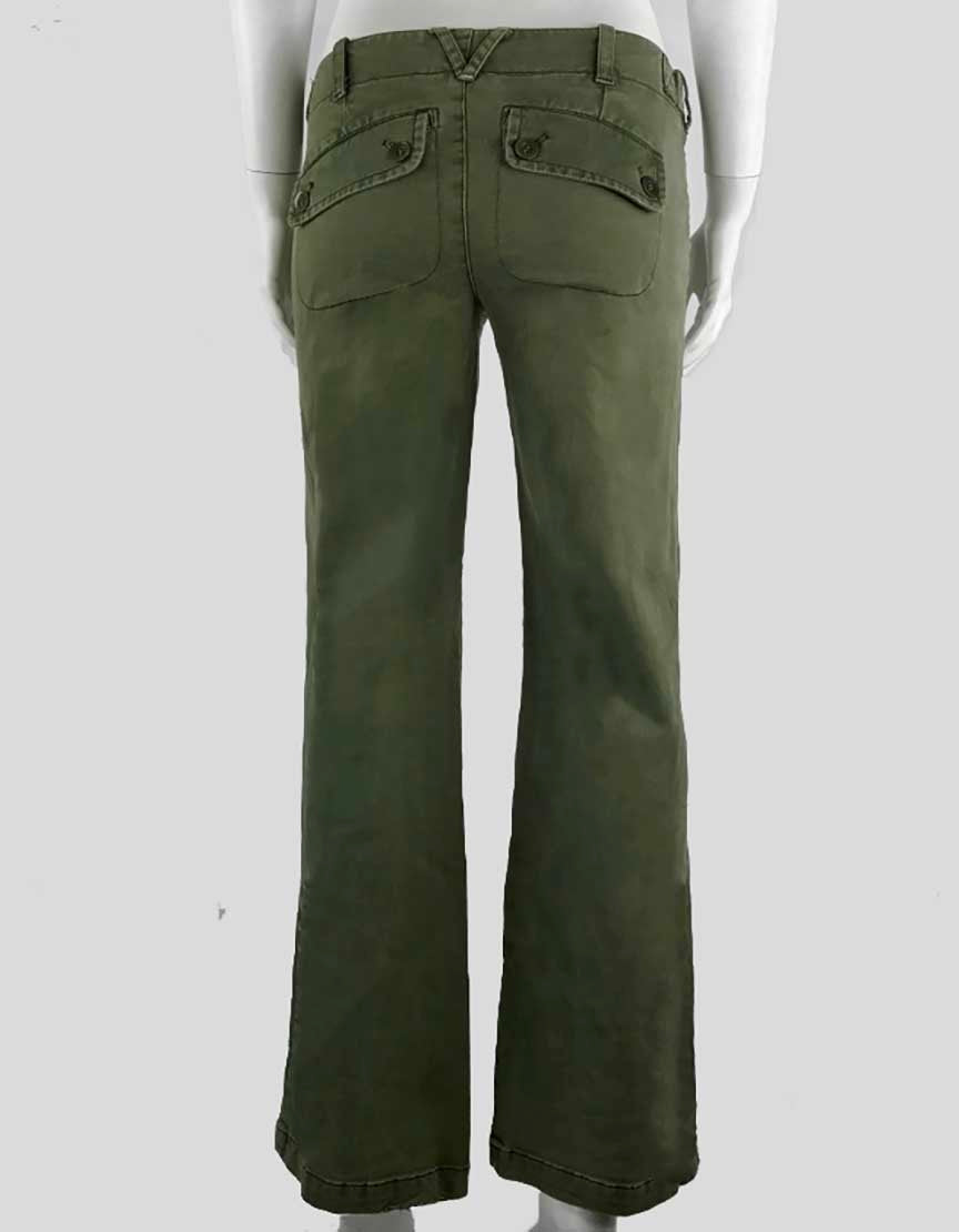 Vince Straight Leg Army Green Cotton Pants Size 2 US