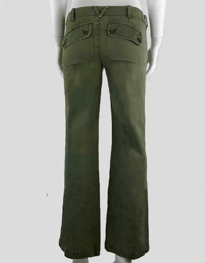 Vince Straight Leg Army Green Cotton Pants Size 2 US