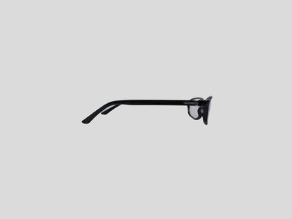 Gucci Black Eyeglass Frames With Silver Tone Brand Logo On The Arms