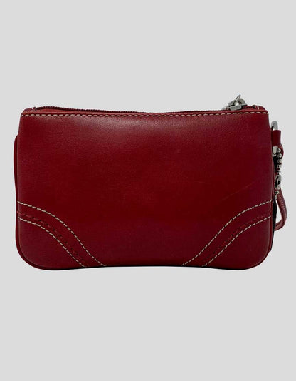 Coach Red Leather Wristlet